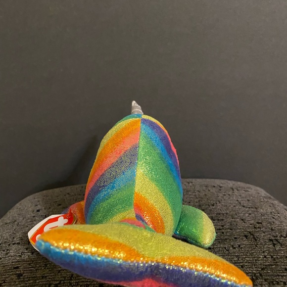Ty Beanie Boo Rainbow Nori The Narwal - 8” - Picture 3 of 4